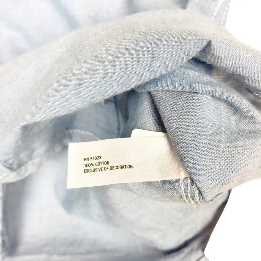 Gap Kids Chambray Short Sleeve Button Down Shirt Sz 10